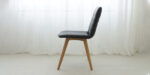 dining chair with faux lether and nature oak wood