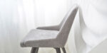 dining chair with grey upholstery and nature oak wood