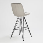 bar chair with metal legs and grey velvet