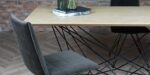 extendable dining table with metal and oak MDF venner