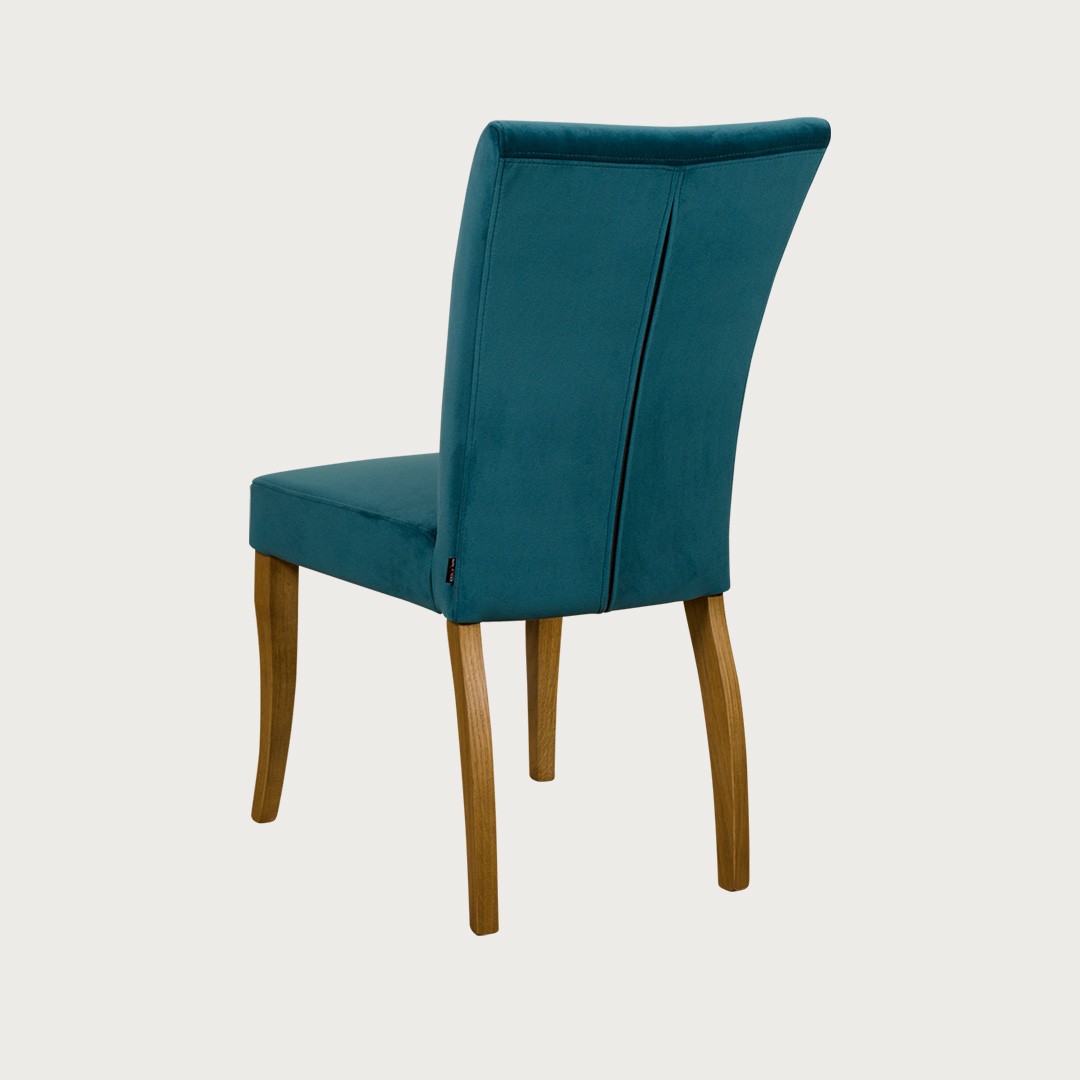 trpezariska-stolica-mona-mahagoni-furniture-3 trpezariska stolica vo tirkiz stol i buka nogarki