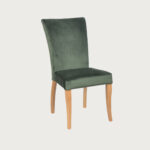trpezariska stolica vo zelen stof i buka nogarki