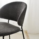 Dining chair with bouclé fabric