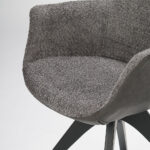 dining chair in grey upholstery and black legs