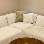 Modular sofa in beige upholstery