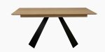 extendable dining table with two black metal legs