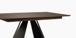 extendable dining table with black two massive metal table legs